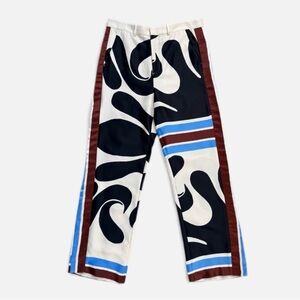 Zara Abstract Wide Leg Pants Multicolor Size L